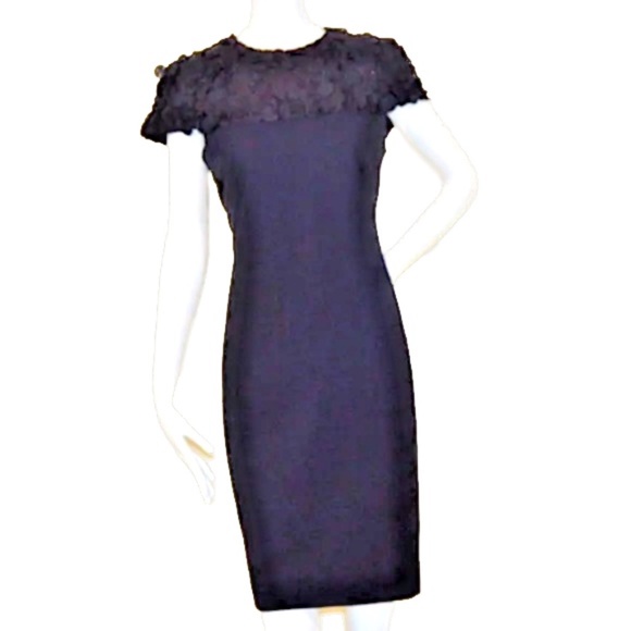 Akris Punto Black Beaded Appliqué Cocktail Dress  Size  6– Switzerland 🇨🇭 - Picture 8 of 16